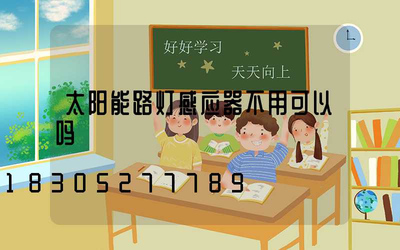太阳能路灯感应器不用可以吗