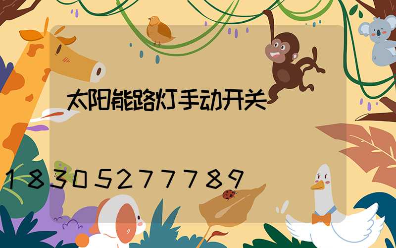 太阳能路灯手动开关