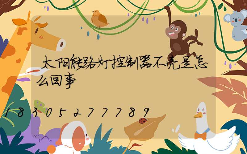 太阳能路灯控制器不亮是怎么回事