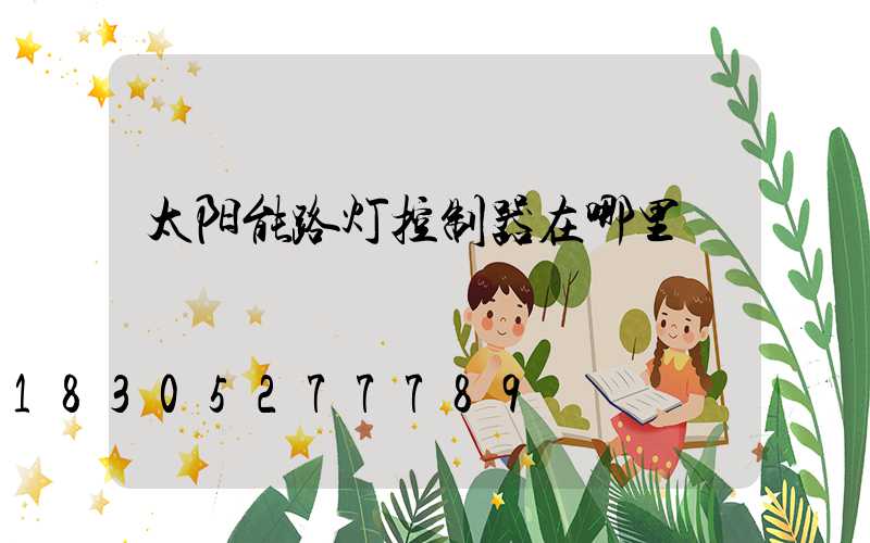 太阳能路灯控制器在哪里