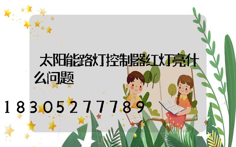 太阳能路灯控制器红灯亮什么问题