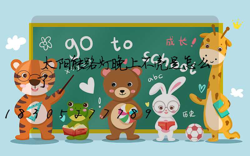 太阳能路灯晚上不亮是怎么了