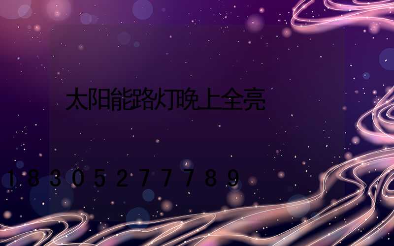 太阳能路灯晚上全亮
