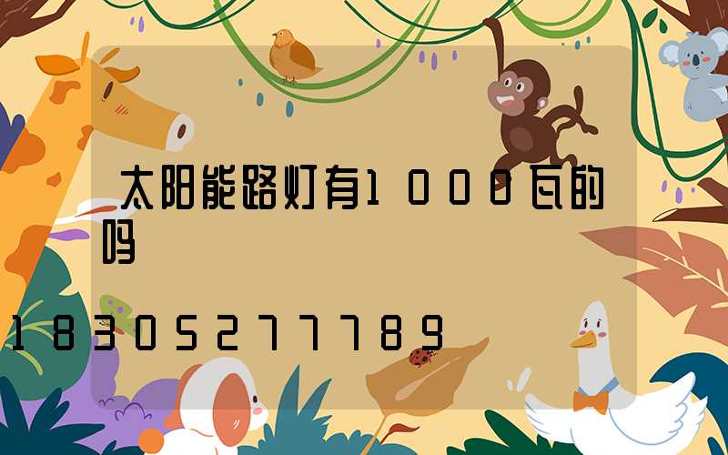 太阳能路灯有1000瓦的吗