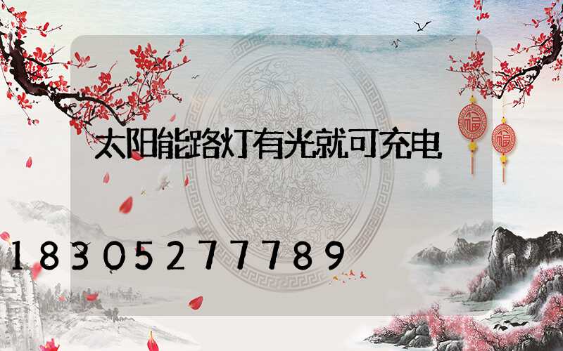 太阳能路灯有光就可充电