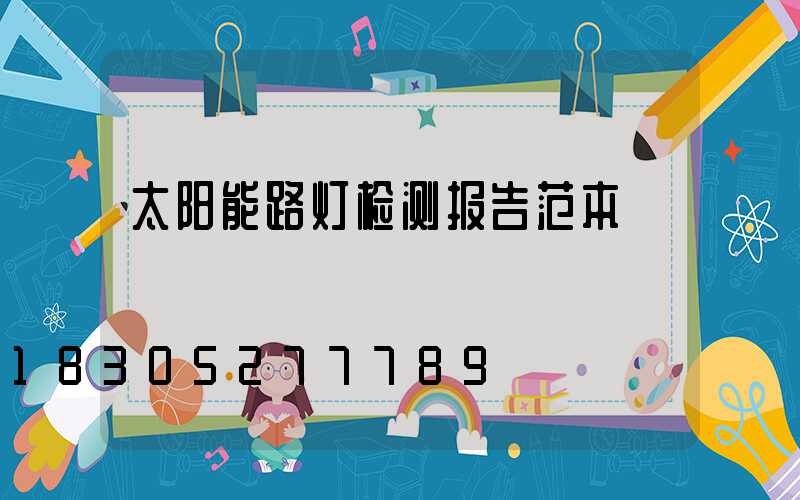 太阳能路灯检测报告范本