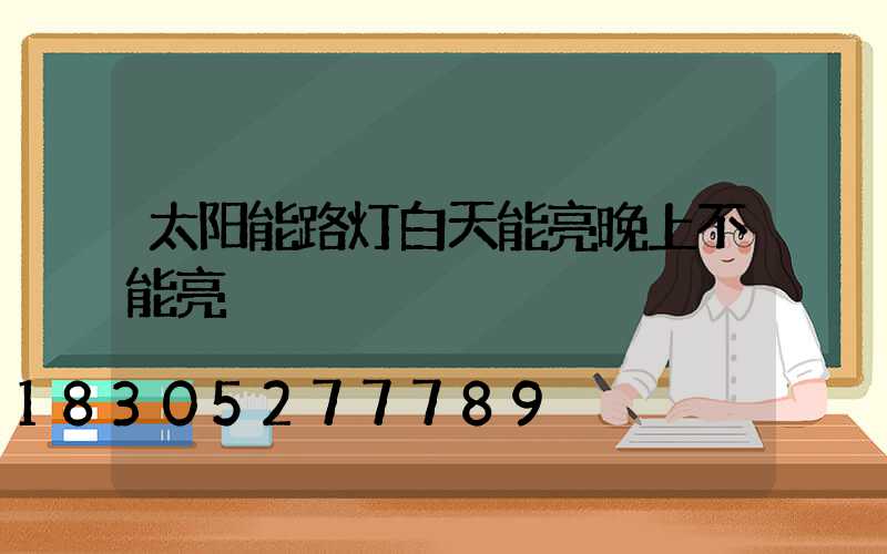 太阳能路灯白天能亮晚上不能亮