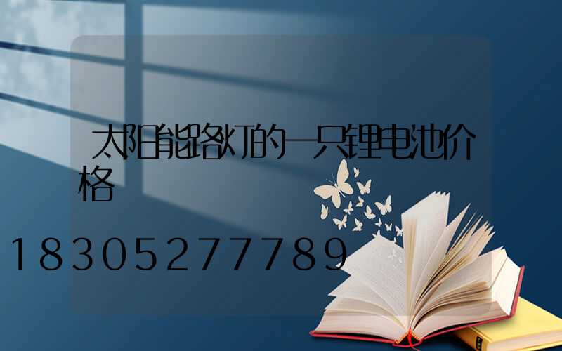 太阳能路灯的一只锂电池价格