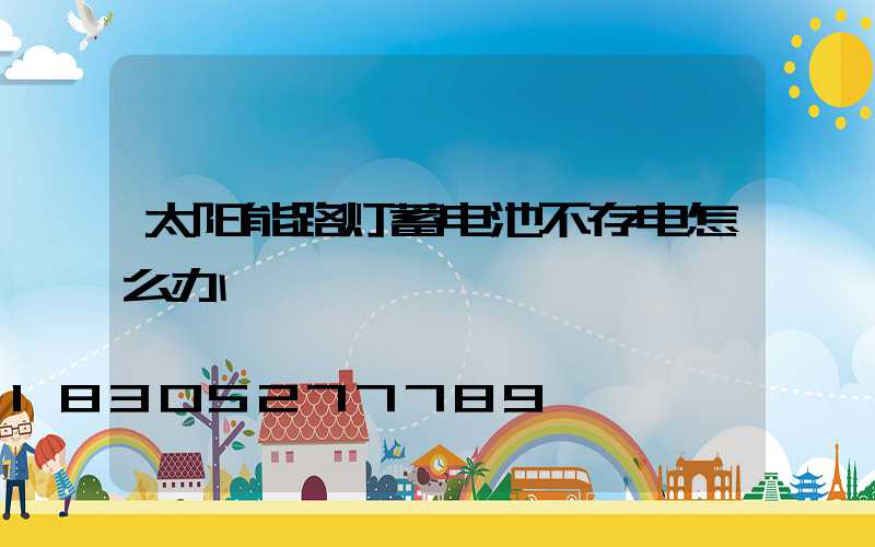 太阳能路灯蓄电池不存电怎么办
