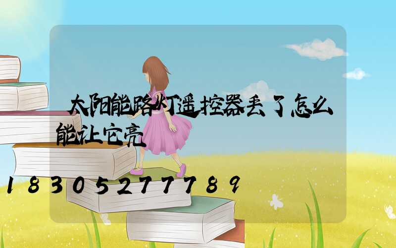 太阳能路灯遥控器丢了怎么能让它亮