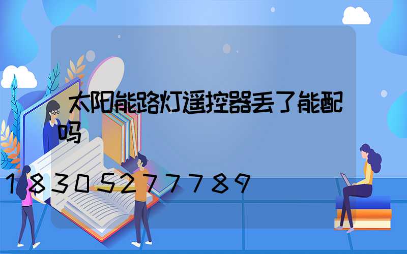 太阳能路灯遥控器丢了能配吗