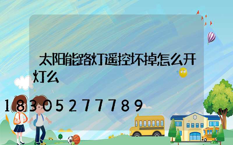太阳能路灯遥控坏掉怎么开灯么