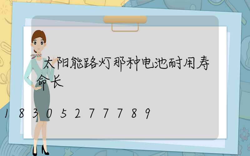 太阳能路灯那种电池耐用寿命长