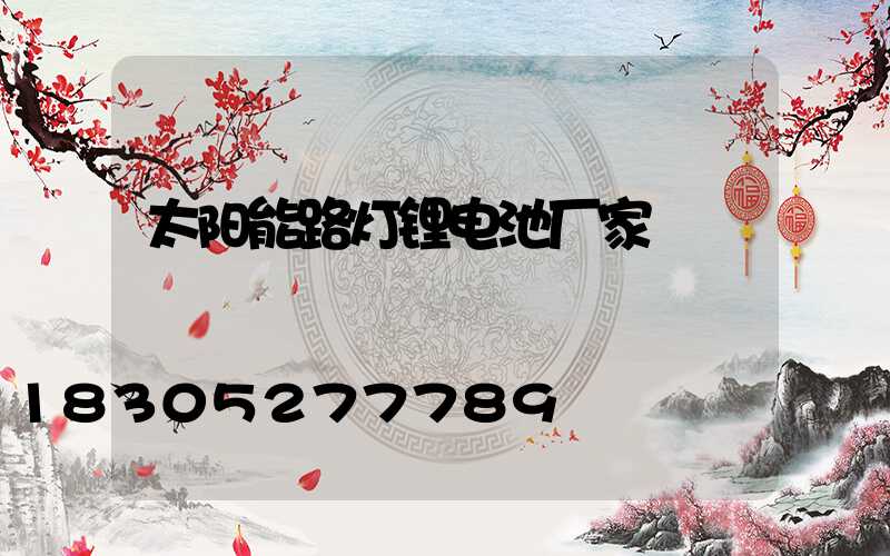 太阳能路灯锂电池厂家