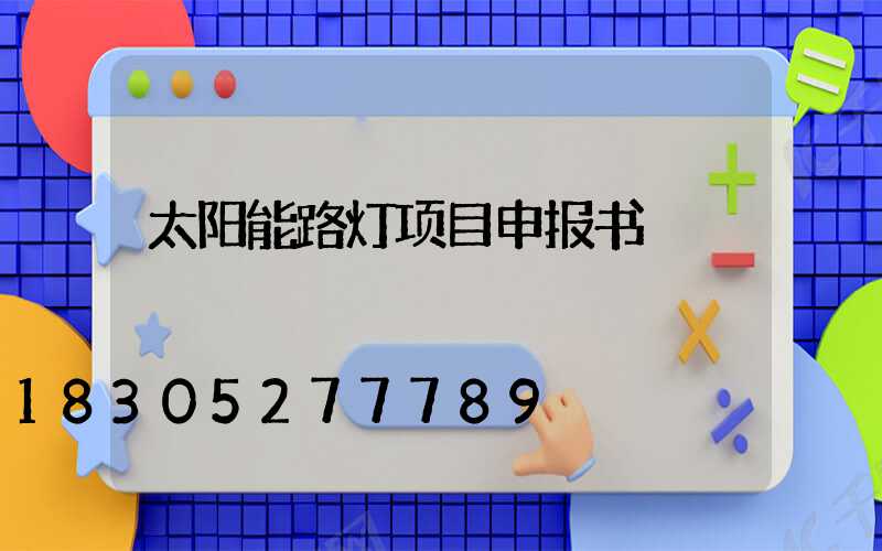 太阳能路灯项目申报书