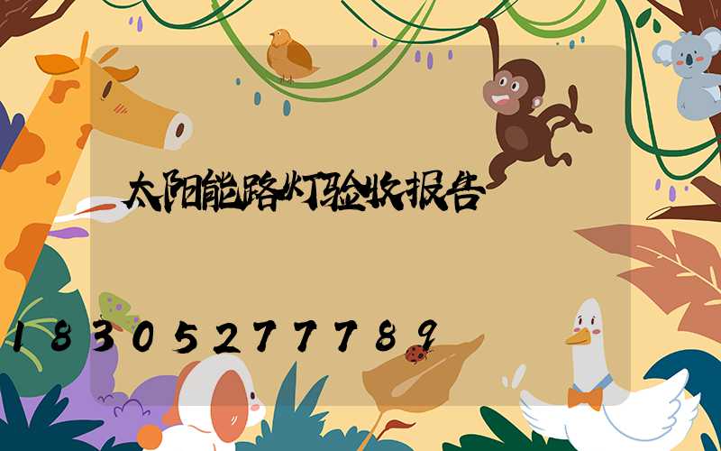 太阳能路灯验收报告