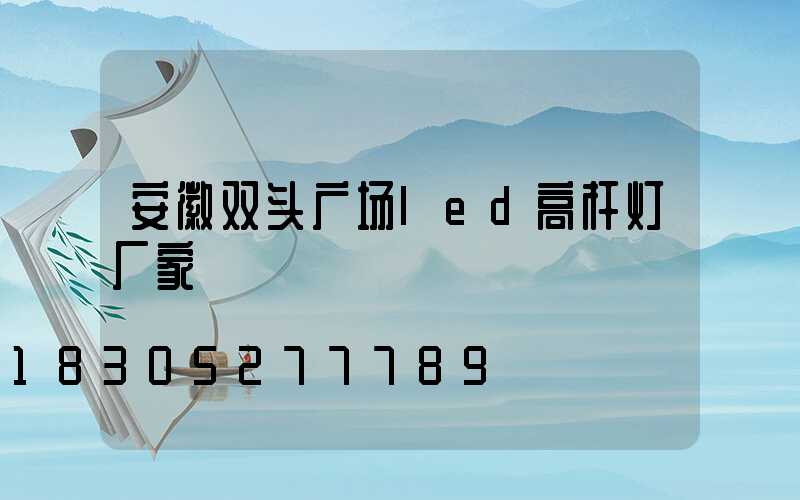 安徽双头广场led高杆灯厂家