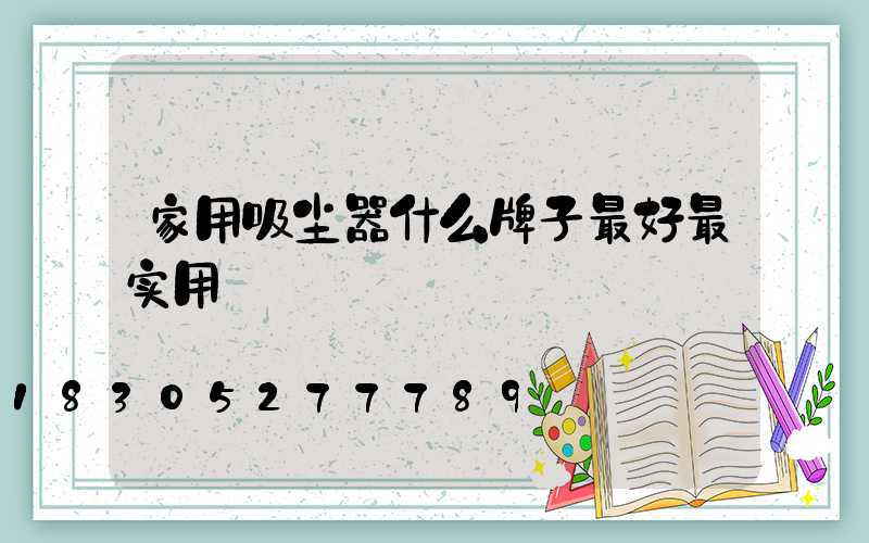 家用吸尘器什么牌子最好最实用