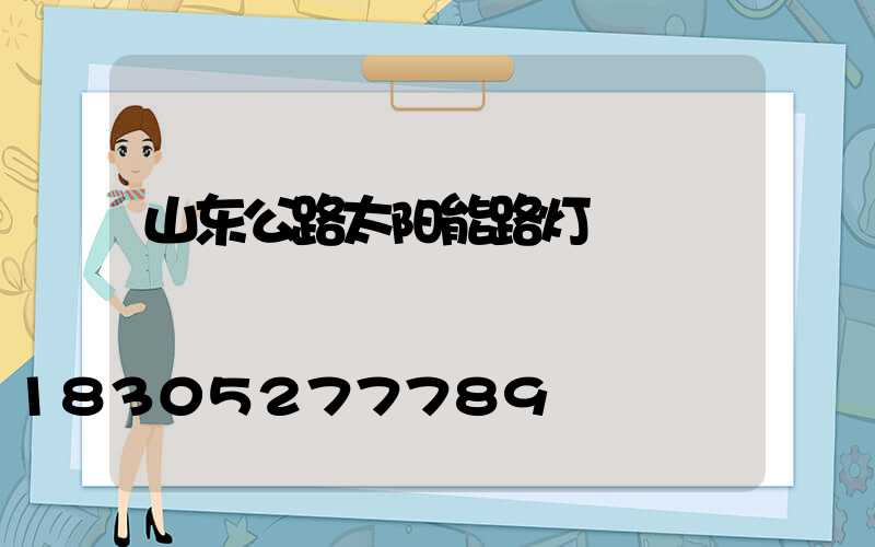 山东公路太阳能路灯
