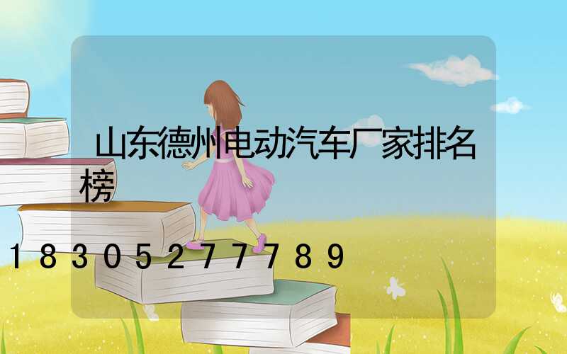 山东德州电动汽车厂家排名榜