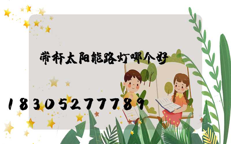 带杆太阳能路灯哪个好