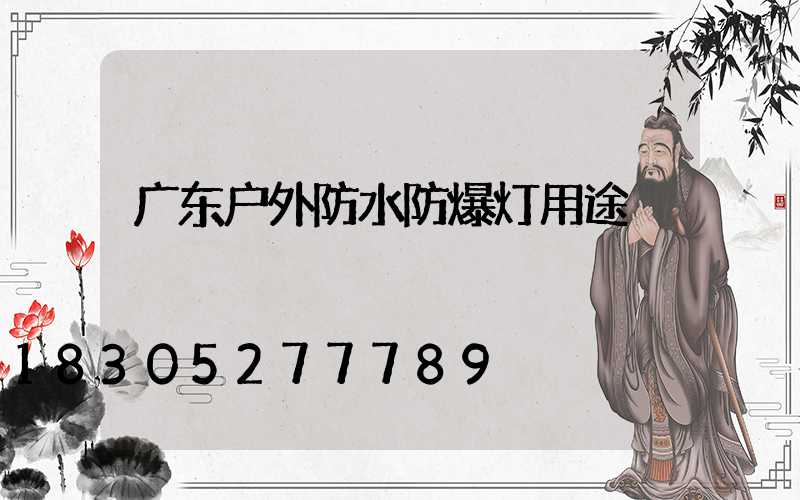 广东户外防水防爆灯用途
