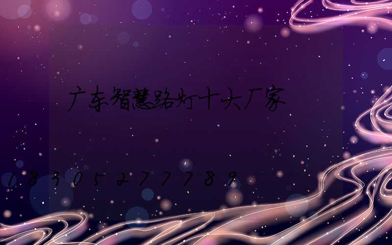 广东智慧路灯十大厂家
