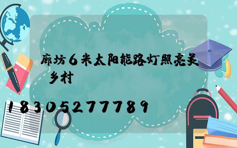 廊坊6米太阳能路灯照亮美丽乡村