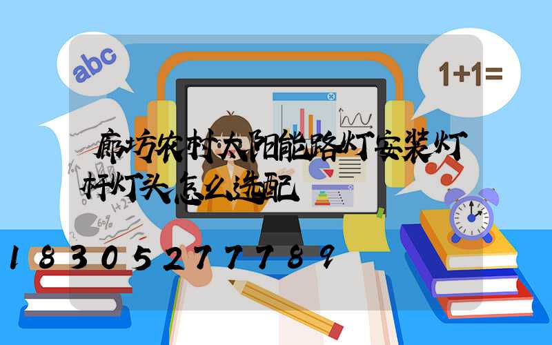 廊坊农村太阳能路灯安装灯杆灯头怎么选配