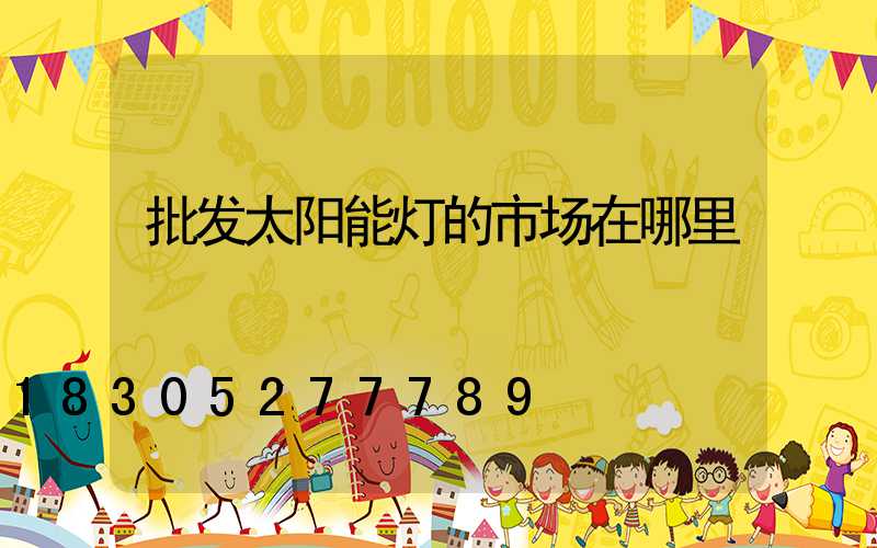 批发太阳能灯的市场在哪里