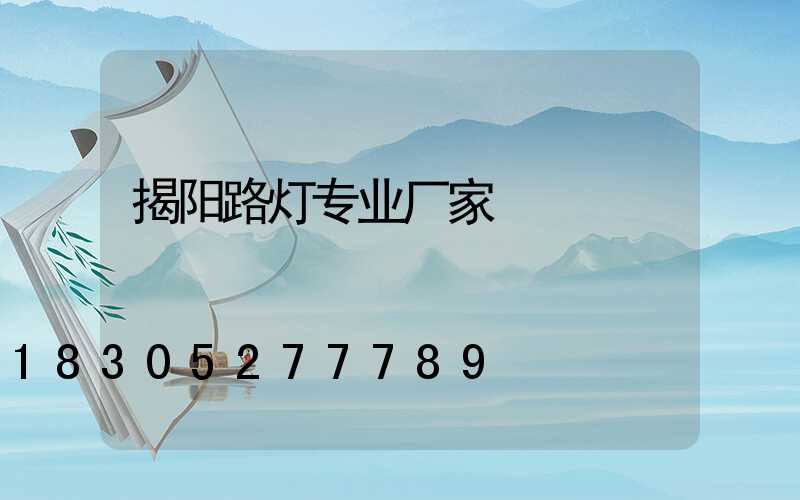 揭阳路灯专业厂家