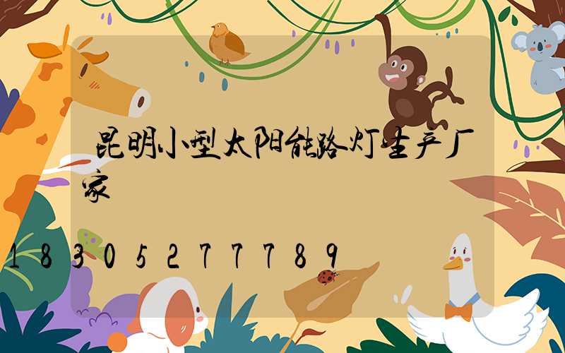 昆明小型太阳能路灯生产厂家
