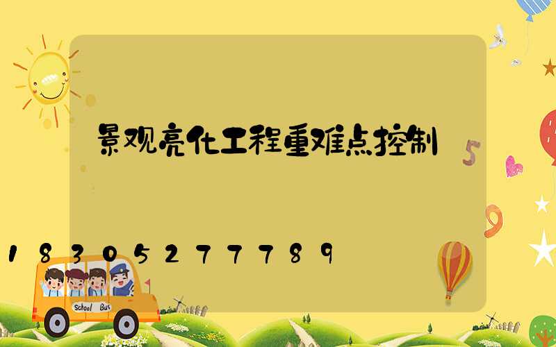 景观亮化工程重难点控制
