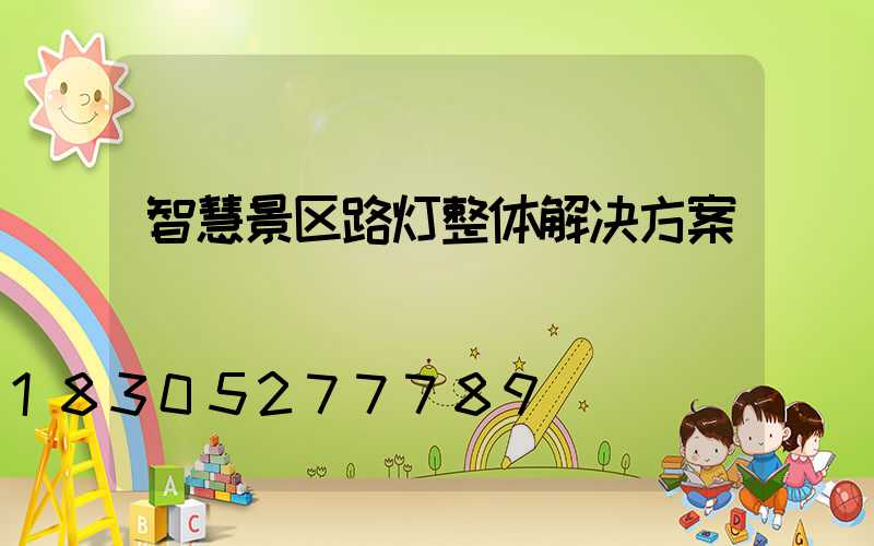 智慧景区路灯整体解决方案