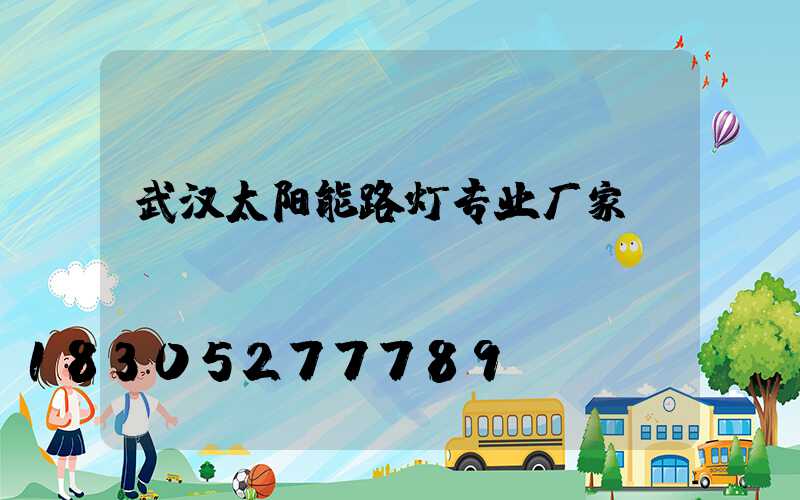 武汉太阳能路灯专业厂家