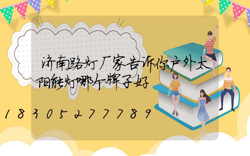 济南路灯厂家告诉你户外太阳能灯哪个牌子好