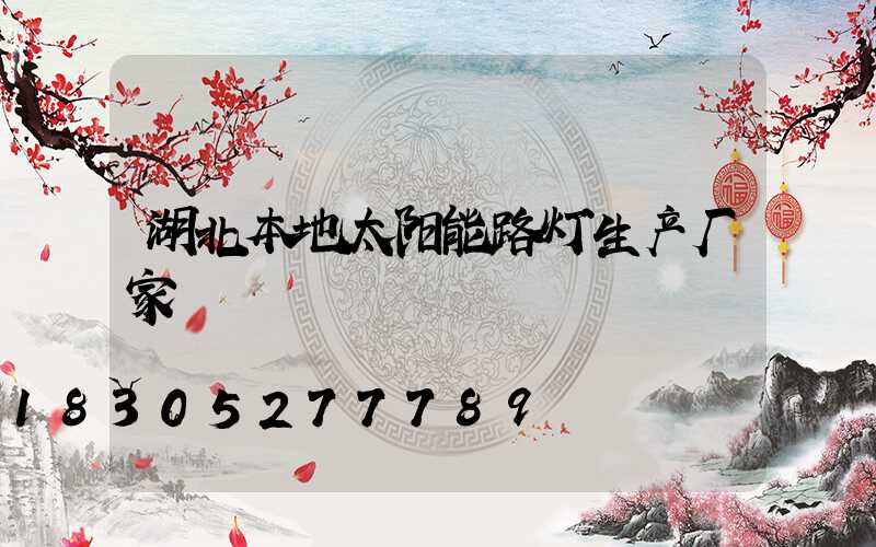湖北本地太阳能路灯生产厂家