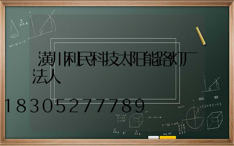 潢川利民科技太阳能路灯厂法人