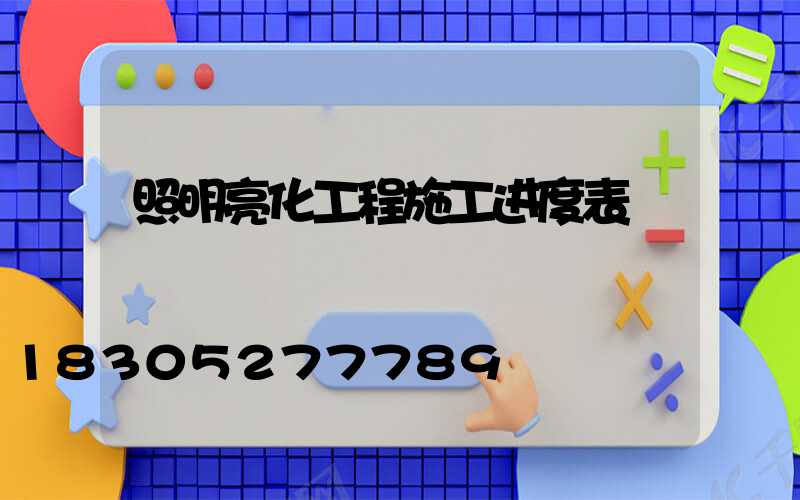 照明亮化工程施工进度表
