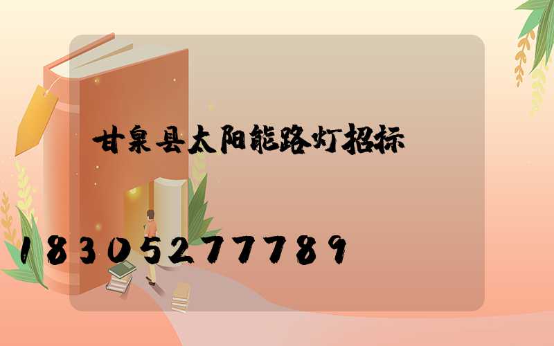 甘泉县太阳能路灯招标