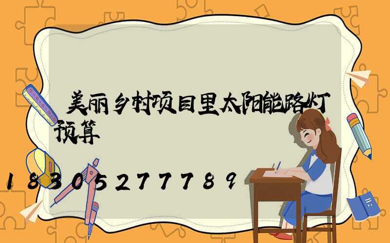 美丽乡村项目里太阳能路灯预算
