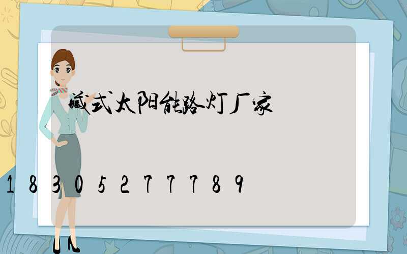 藏式太阳能路灯厂家