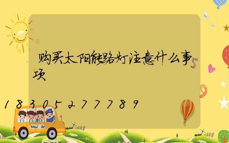购买太阳能路灯注意什么事项