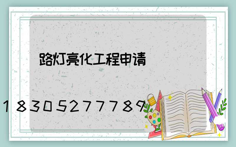 路灯亮化工程申请