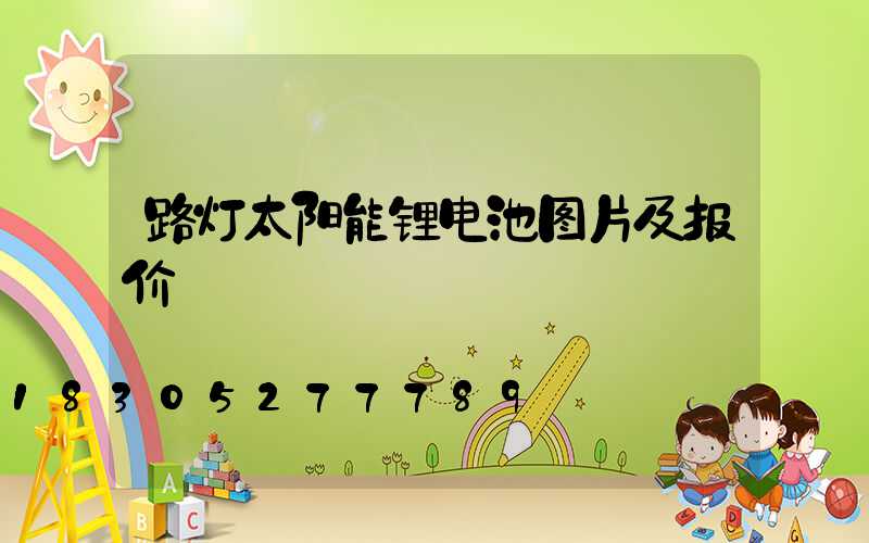 路灯太阳能锂电池图片及报价