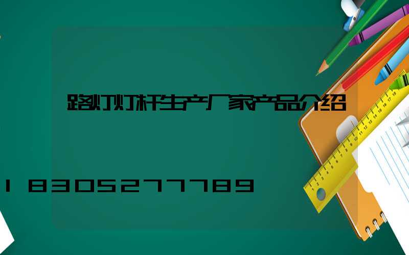 路灯灯杆生产厂家产品介绍