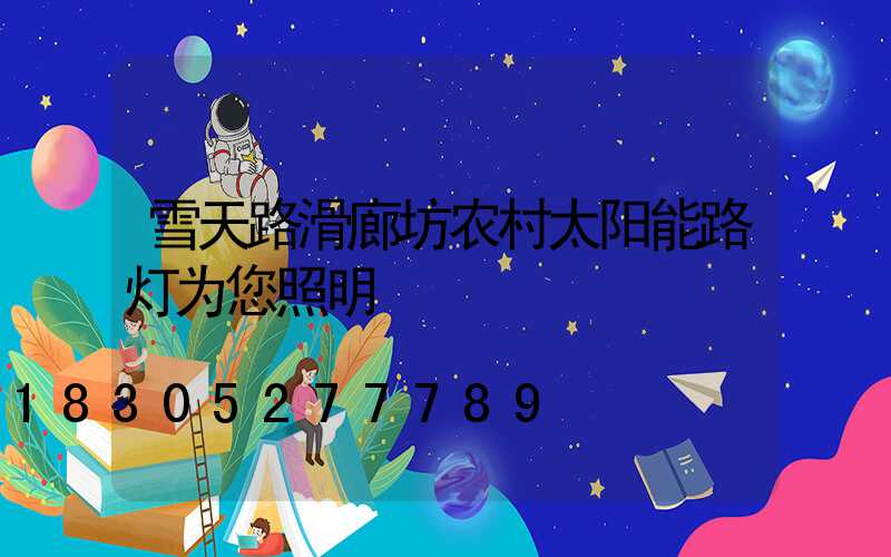 雪天路滑廊坊农村太阳能路灯为您照明
