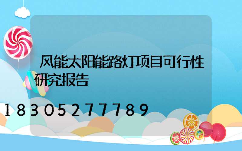 风能太阳能路灯项目可行性研究报告